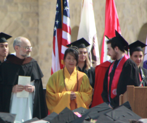 Z.M. Nie at Stanford's 2019 Baccalaureate Ceremony. 